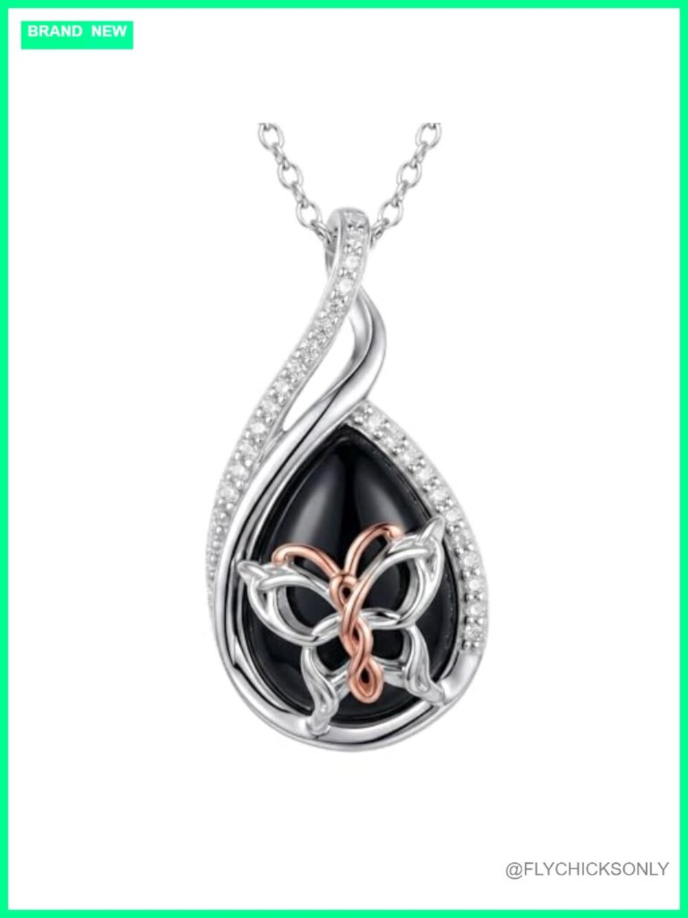 925 Sterling Silver Celtic Butterfly Pendant Necklace 18+2 Inch Chain
